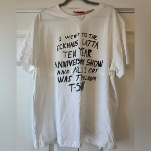Eckhaus Latta Graphic Print Ten Year Anniversary Lapped Crew Neck Shirt OS NWT